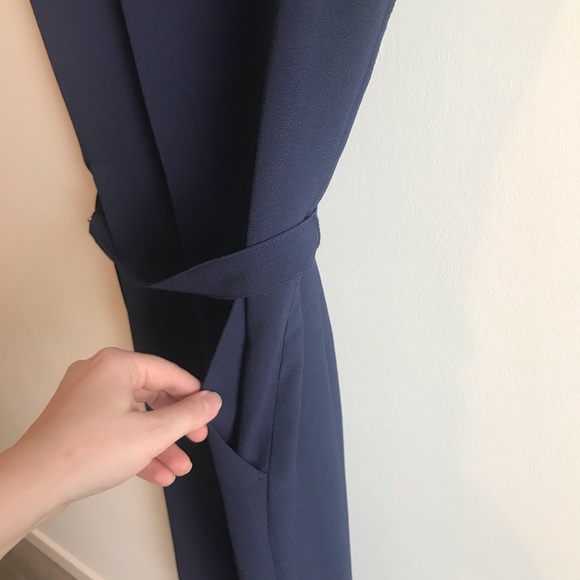 Micheal Kors Navy Sleeveless V-Neck Belted Jumpsuit - Picture 7 of 9